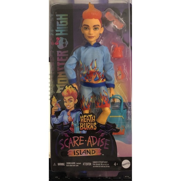 NIB Monster High Scare-Adise Island Heath Burns Doll 12" with Flame Hoodie - Picture 2 of 3